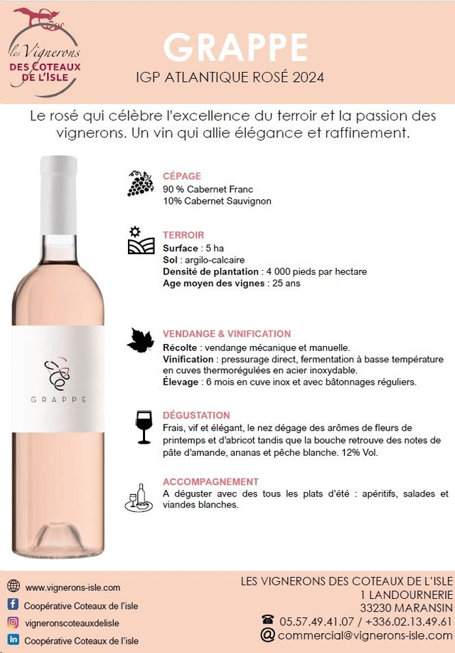 Grappe Rosé 2024, 75cl